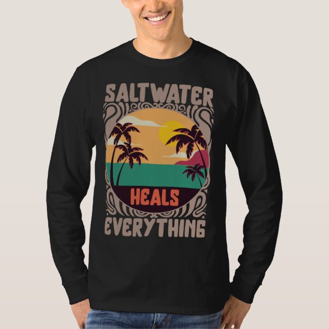 Camiseta Beach Lover Saltwater Heals Everything Family Vaca (Anverso)