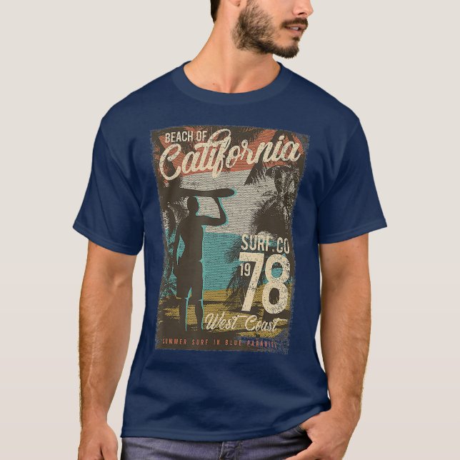 Camiseta Beach Of California Surf 1978 West Coast Con (Anverso)