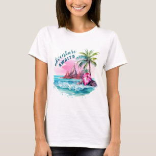 Camiseta Beach Palm Tree Mountain View Adventure