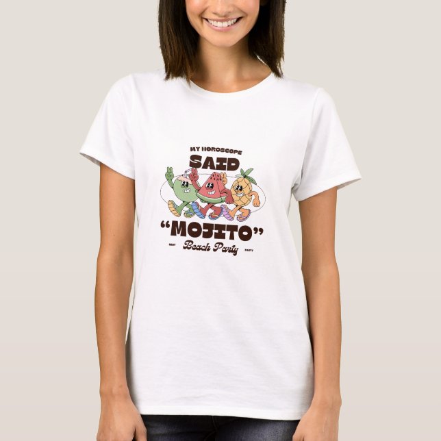Camiseta Beach Party T-Shirt Astrology Gift For Her Summer  (Anverso)