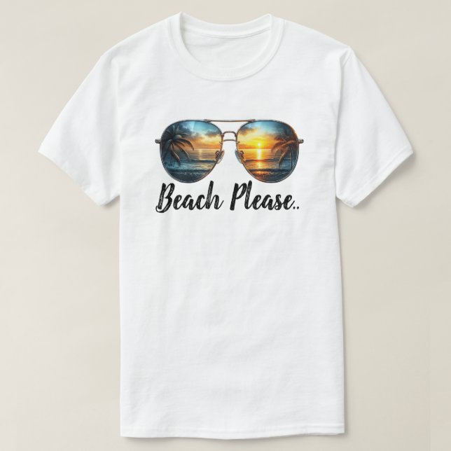 Camiseta Beach Please (Diseño del anverso)