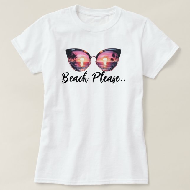 Camiseta Beach Please (Diseño del anverso)