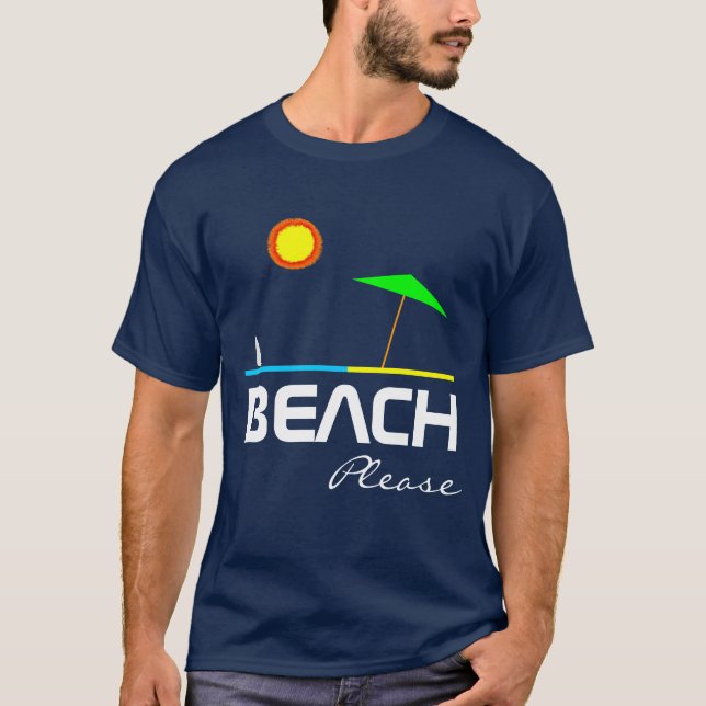 Camiseta Beach Please Funny one-de-un-personalizable (Anverso)