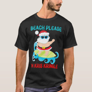 Camiseta Beach Please Soy Kris Kringle Santa Surfing Ocea