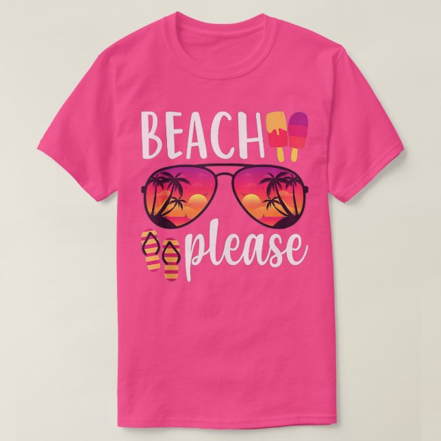 Camiseta Beach Please Sungafas Hawaii Beach Hello Summer (Diseño del anverso)