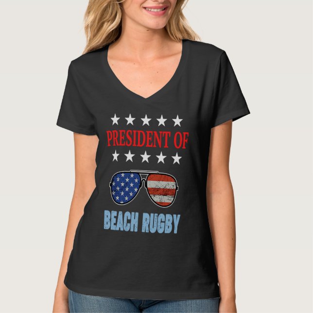 Camiseta Beach Rugby Accessories  USA Flag Beach Saying (Anverso)