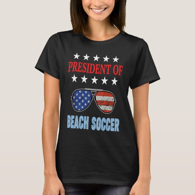 Camiseta Beach Soccer Accessories  USA Flag Beach Saying (Anverso)