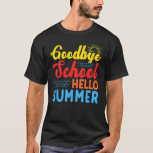 Camiseta Beach Sunset Goodbye School Hola verano pasado