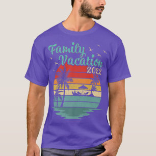 Camiseta Beach Sunset Palm Tree Vintage Retro Family Vacati