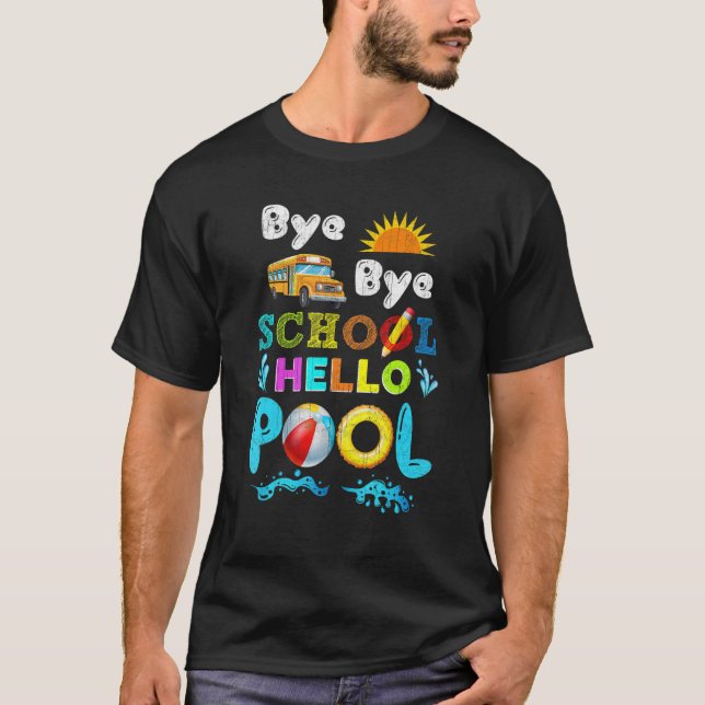 Camiseta Beach Sunset Summer End School Year Bye School Hel (Anverso)