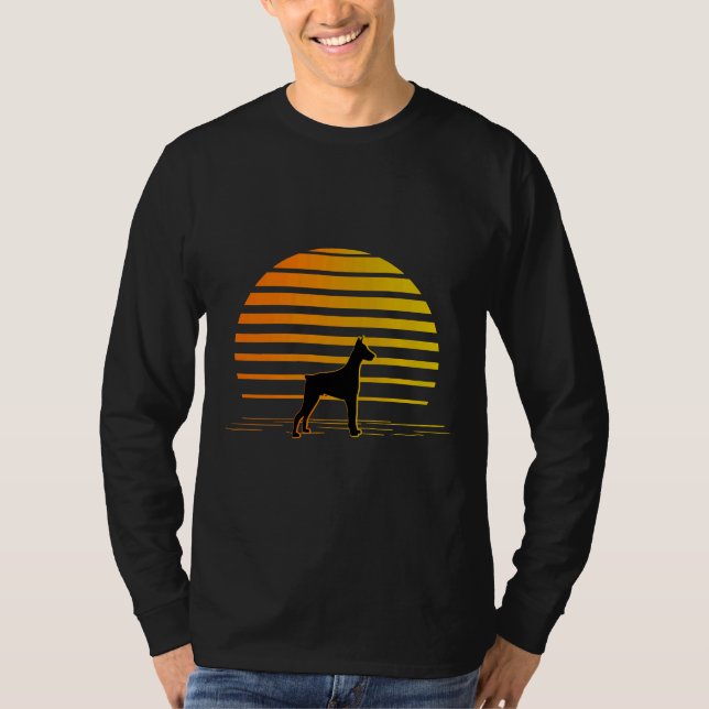 Camiseta Beach Sunset Y Doberman Dog (Anverso)