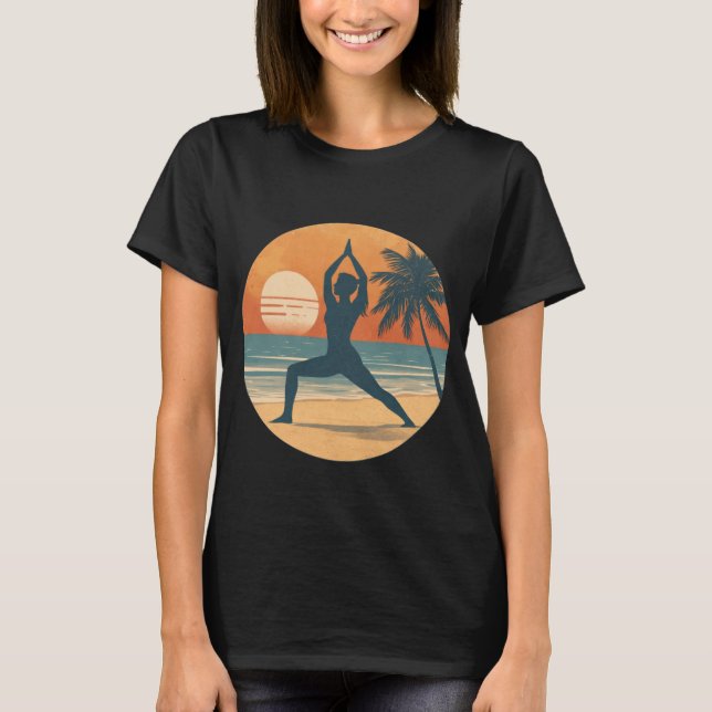 Camiseta Beach Sunset Yoga Silhouette | Coastal Yogi Life (Anverso)