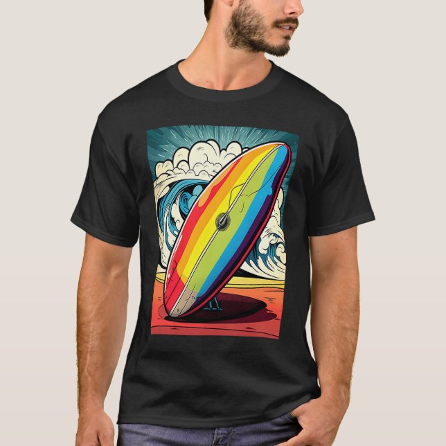 Camiseta Beach Surfing  Pop Style Surfing Mom  1 (Anverso)