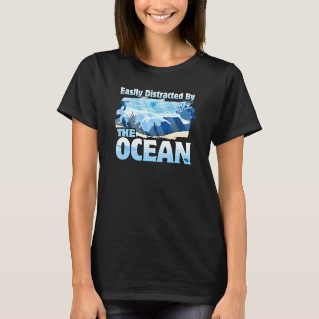 Camiseta Beach Tropical Surfer Swimmer Ocean Sea Saying (Anverso)