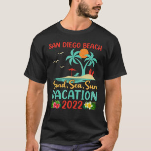 Camiseta Beach Vacation 2022 Retro Sunset California San Di