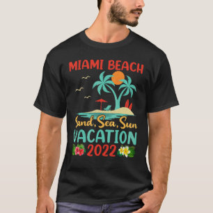 Camiseta Beach Vacation 2022 Retro Sunset Florida Miami Bea