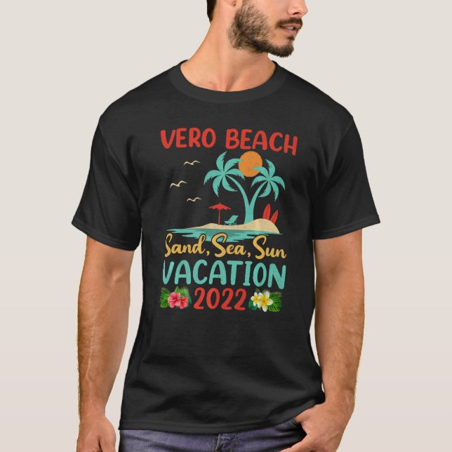 Camiseta Beach Vacation 2022 Retro Sunset Florida Vero Beac (Anverso)