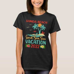 Camiseta Beach Vacation 2022 Retro Sunset Polynesian Samoa