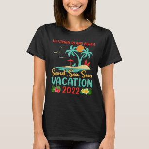 Camiseta Beach Vacation 2022 Retro Sunset Us Virgin Island