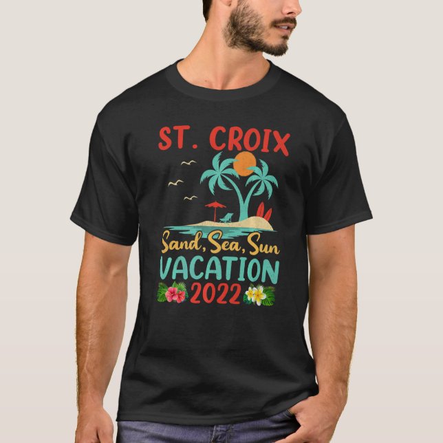 Camiseta Beach Vacation 2022 Retro Virgin Island St Croix B (Anverso)