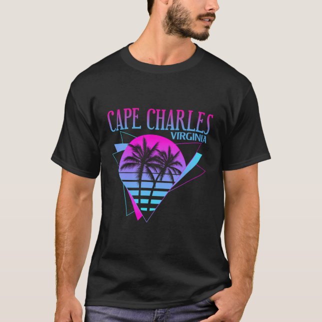 Camiseta Beach Vaporwave Vacation Souvenir Cabo Charles (Anverso)
