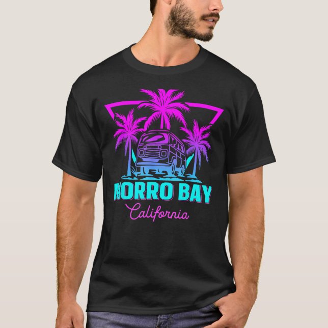 Camiseta Beach Vaporwave Vacation Souvenir Morro Bay (Anverso)