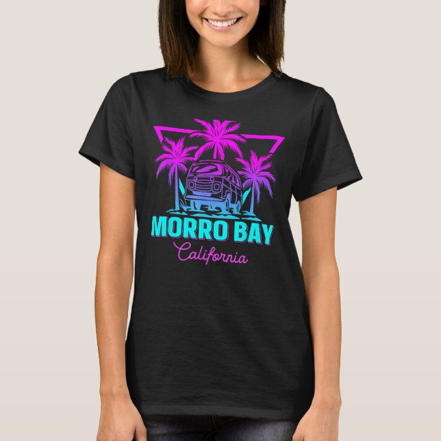 Camiseta Beach Vaporwave Vacation Souvenir Morro Bay (Anverso)