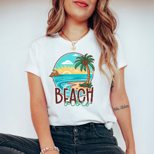 Camiseta Beach Vibes Sunset - Palm Tree & Ocean