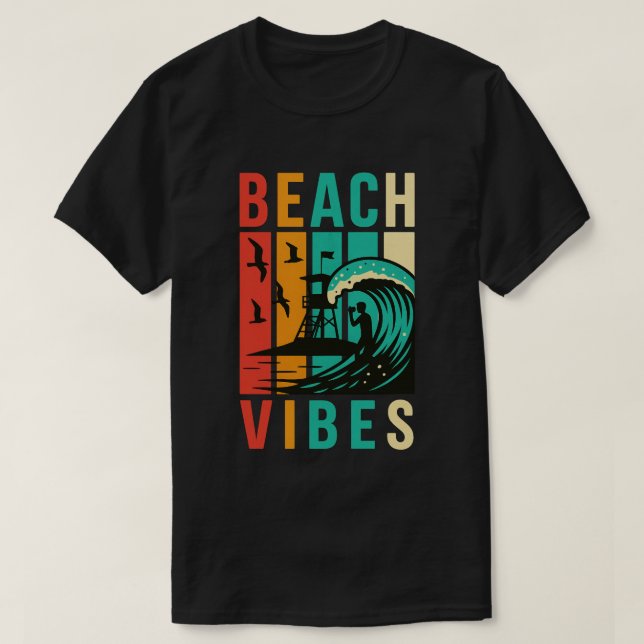 Camiseta Beach Vibes Vintage (Diseño del anverso)