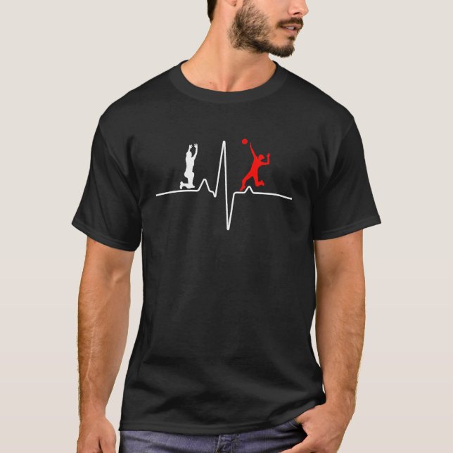 Camiseta Beach Volley Player Volleyball Player Heartbeat Vo (Anverso)