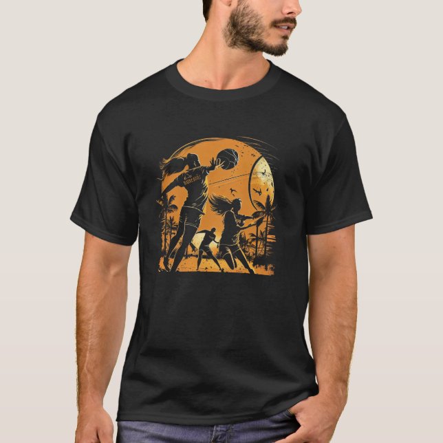 Camiseta Beach Volleyball  Graphic Tees for Men Women Boys  (Anverso)