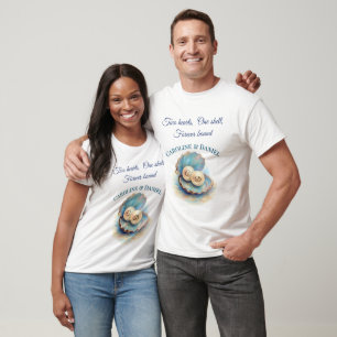 Camiseta Beach Wedls Pearls Shell elegante tema del océano
