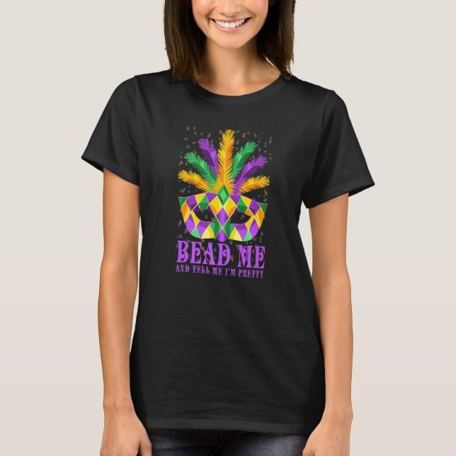 Camiseta Bead Me Bonito Mardi Gras Set Funny Mardi Gr (Anverso)