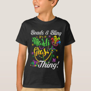Camiseta Beads and Bling It's A Mardi Gras Thing Carnival M