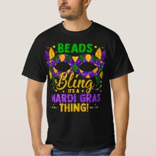 Camiseta Beads and Bling It's A Mardi Gras Thing Carnival M