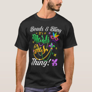 Camiseta Beads and Bling It's A Mardi Gras Thing Carnival M