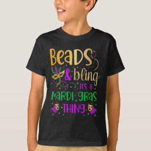 Camiseta Beads and Bling It's A Mardi Gras Thing Carnival M