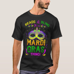 Camiseta Beads and Bling It's A Mardi Gras Thing Carnival M