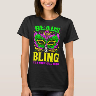 Camiseta Beads And Bling It's A Mardi Gras Thing Carnival M