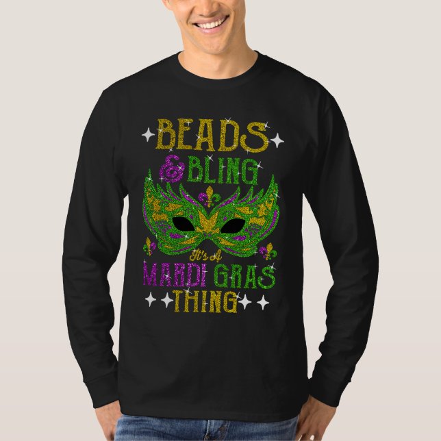 Camiseta Beads And Bling It's A Mardi Gras Thing Cute Carni (Anverso)
