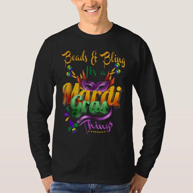 Camiseta Beads And Bling It's A Mardi Gras Thing Fleur De L (Anverso)