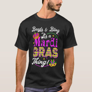 Camiseta Beads & Bling es un carnaval de carnaval de mardi