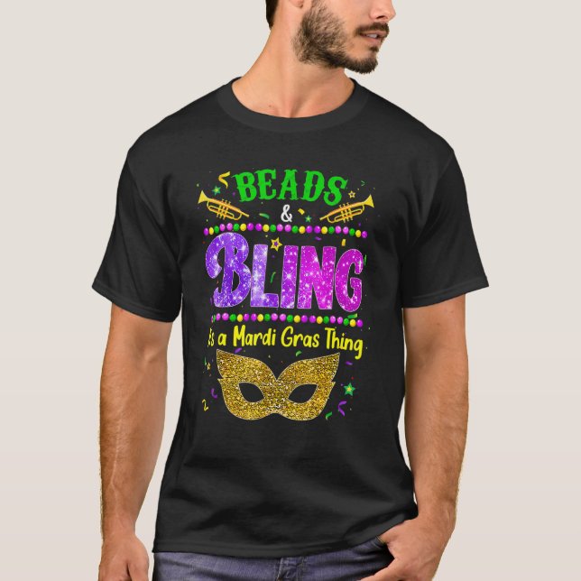 Camiseta Beads & Bling It's a Mardi Gras Thing Cool Party M (Anverso)