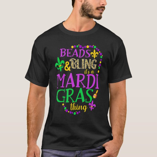 Camiseta Beads & Bling It's a Mardi Gras Thing Leopard Mard (Anverso)