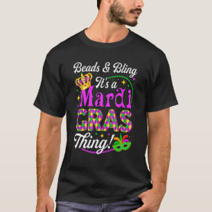 Camiseta Beads & Bling Se trata de un Mardi Gras Cosa Fiest