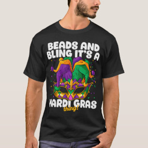 Camiseta Beads y bling es algo del Mardi Gras Carnaval M