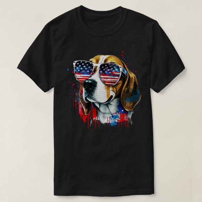 Camiseta Beagle 4 de julio (Diseño del anverso)
