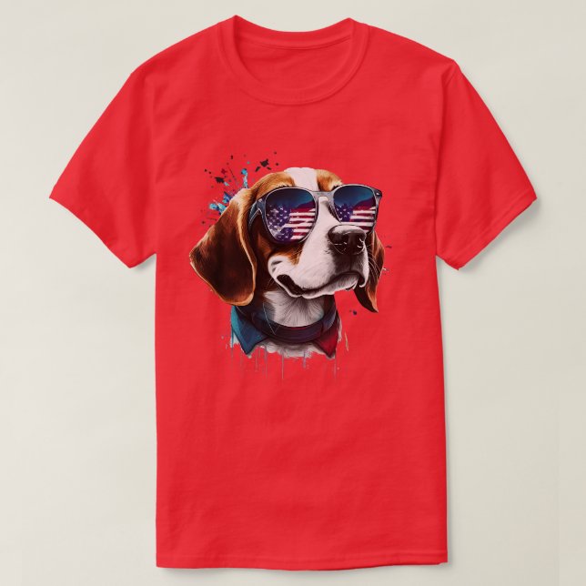 Camiseta Beagle 4 de julio (Diseño del anverso)