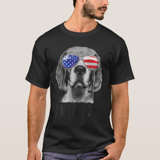 Camiseta Beagle 4 de julio Gafas de sol de Merica Hombres E (Anverso)