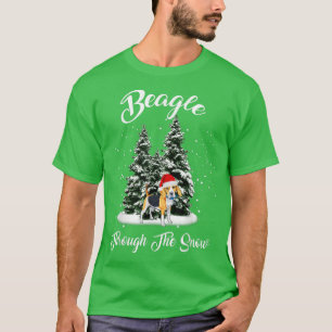 Camiseta Beagle A Través De Los Navidades De Nieve